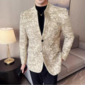 KingStyle Men's Jacquard Slim Fit Suit Blazer