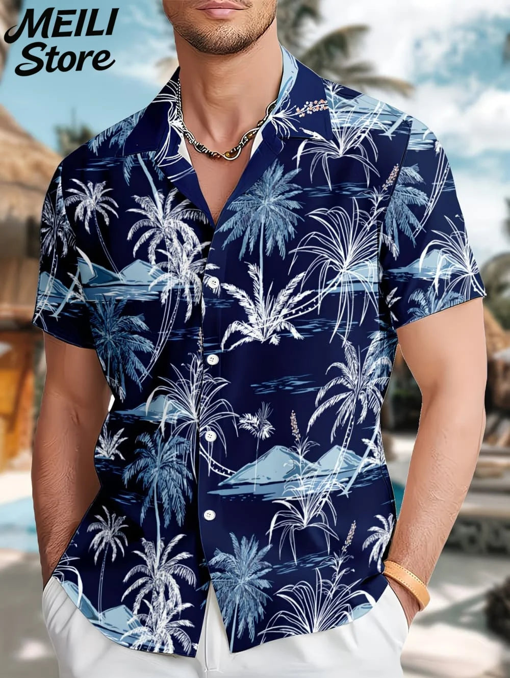 Holiday Hawaiian Men's Shirt Summer Fashion Casual Man Short Sleeve Shirt Cool Tropical Print Beach Wear Breathable Party Tops