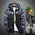 New Men's Camouflage Hooded Jacket Coat Fashion Patchwork Loose Casual Thin Coats Outdoor Windproof Hoodies Sport Jacket for Men