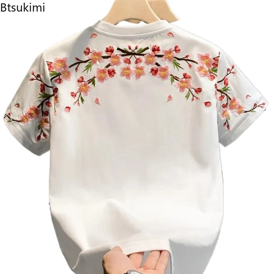 KingStyle Embroidered Flower Tee