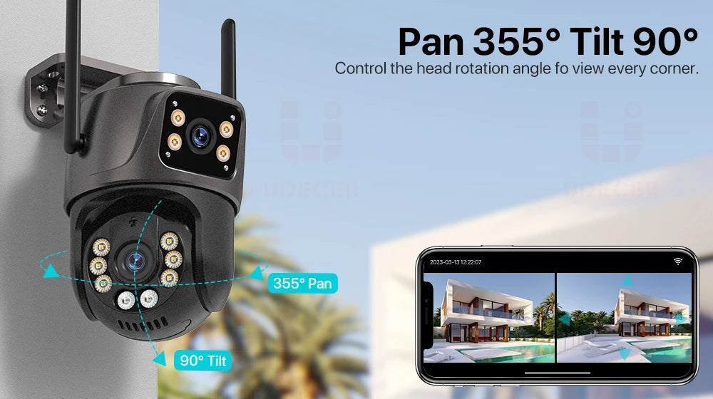 4K 8MP Outdoor WiFi PTZ Security Camera