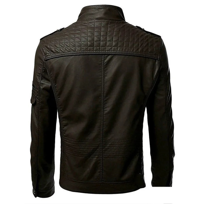 KingStyle Men's Punk Motorcycle Leather Jacket