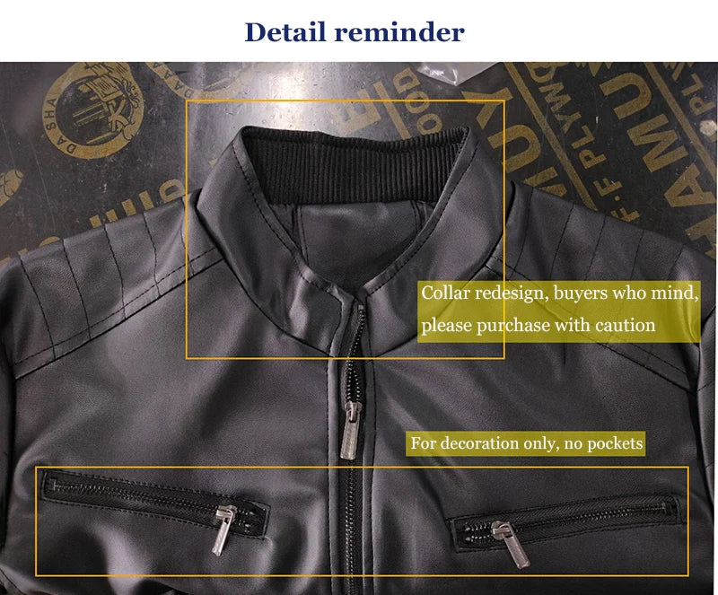 KingStyle Men's Motorcycle PU Leather Jacket