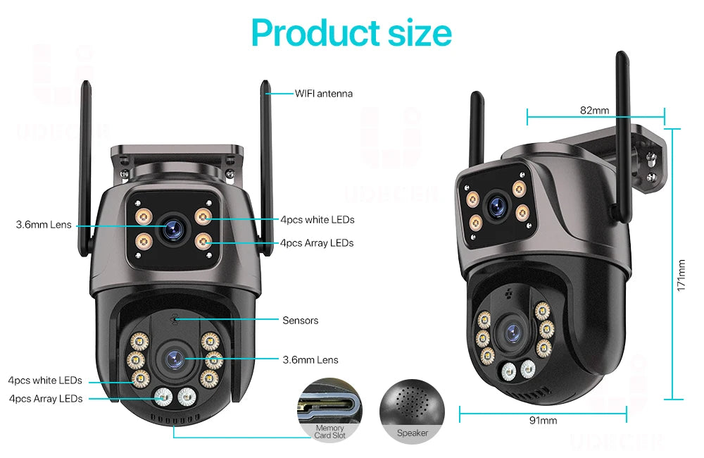 4K 8MP Outdoor WiFi PTZ Security Camera