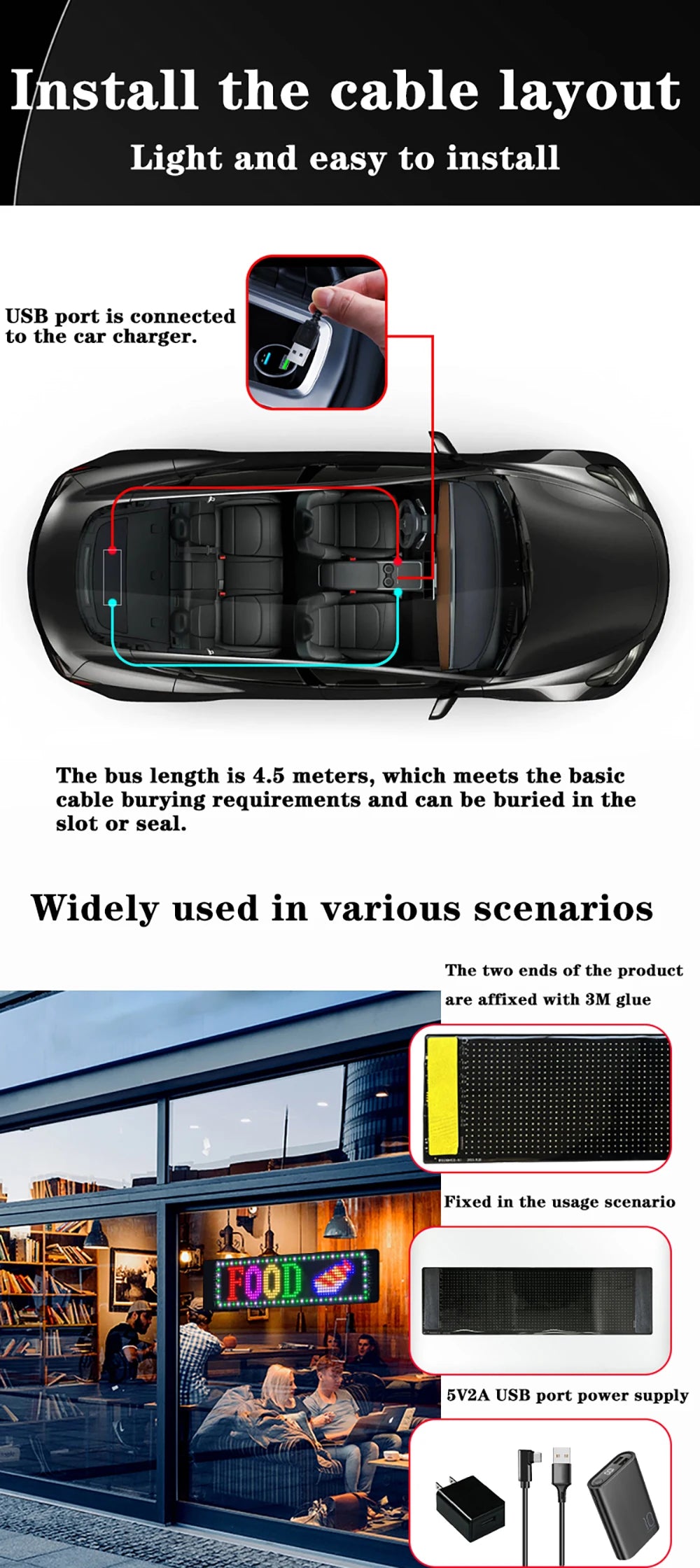 Bluetooth Programmable LED Matrix Pixel Display Panel