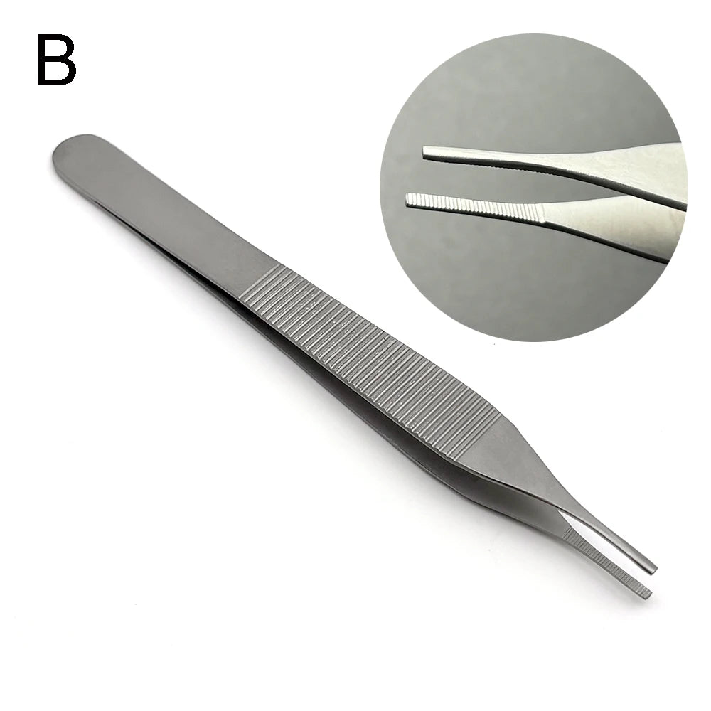 12.5cm Stainless Steel Dental Dressing Forceps Tissue Tweezer Extraction Hemostat Tool for Dentist Professional Dental tools